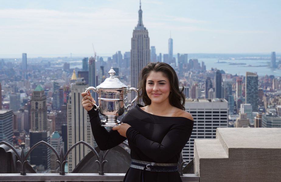 Bianca Andreescu și trofeul de la US Open