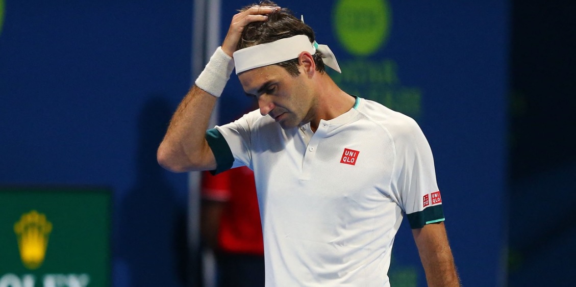 Roger Federer, în timpul unui meci