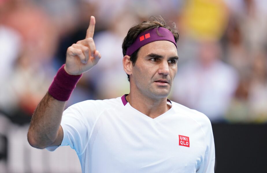 Roger Federer, în timpul unui meci de tenis