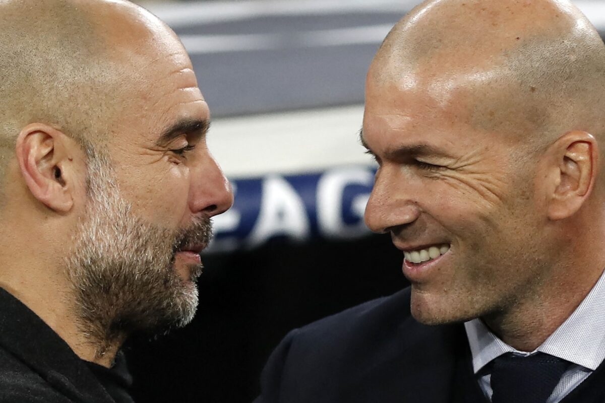 Guardiola şi Zidane la finalul unui meci