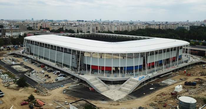 VIDEO | Cadre spectaculoase de la noul stadion Steaua. Se montează gazonul şi se fac ultimele finisaje! Fanii roş-albaştrilor au toate motivele să fie încântaţi