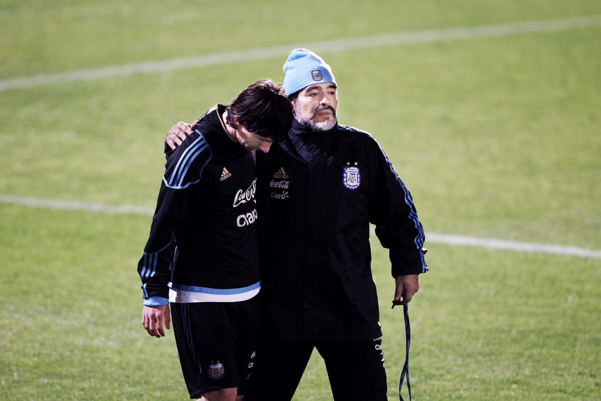 Leo Messi şi Diego Maradona