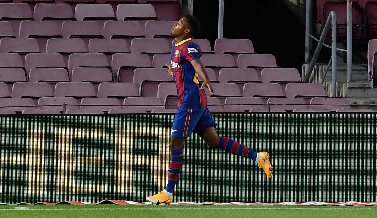 Ansu Fati după un gol pentru Barcelona