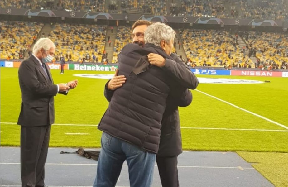 Mircea Lucescu și Pirlo nu au mai ținut cont de regulile din pandemie. Moment copleșitor, înainte de Dinamo Kiev – Juventus