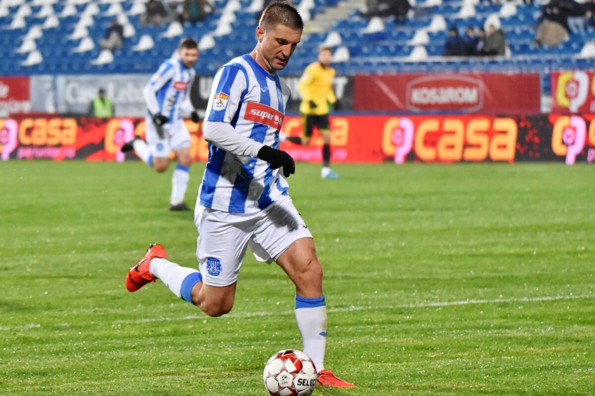 Andrei Cristea, în timpul unui meci de Liga 1 pentru Poli Iași