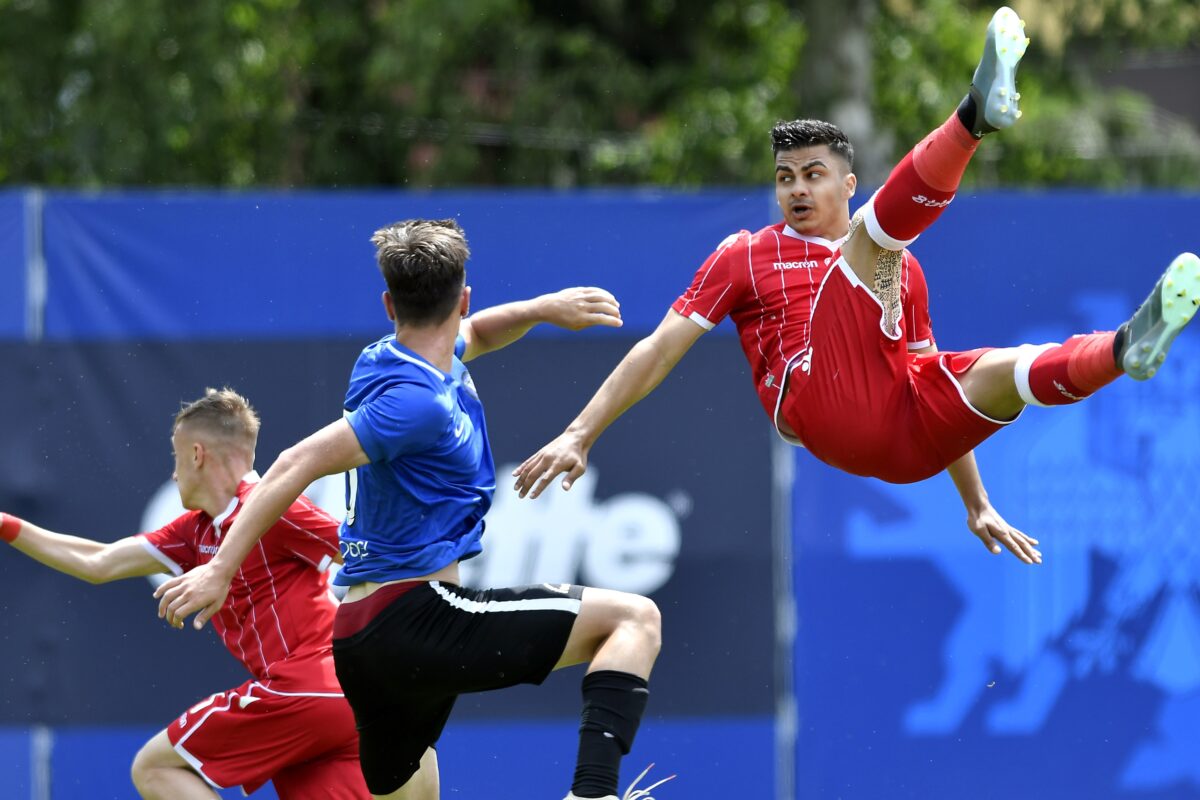 Fază în cadrul meciului dintre Dinamo U19 și Viitorul U 19, desfășurat în finala Ligii Elitelor U19, 2019