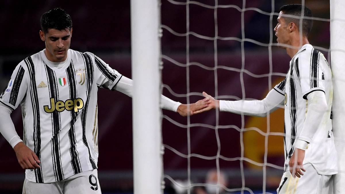 Cristiano Ronaldo dă mâna cu Alvaro Morata