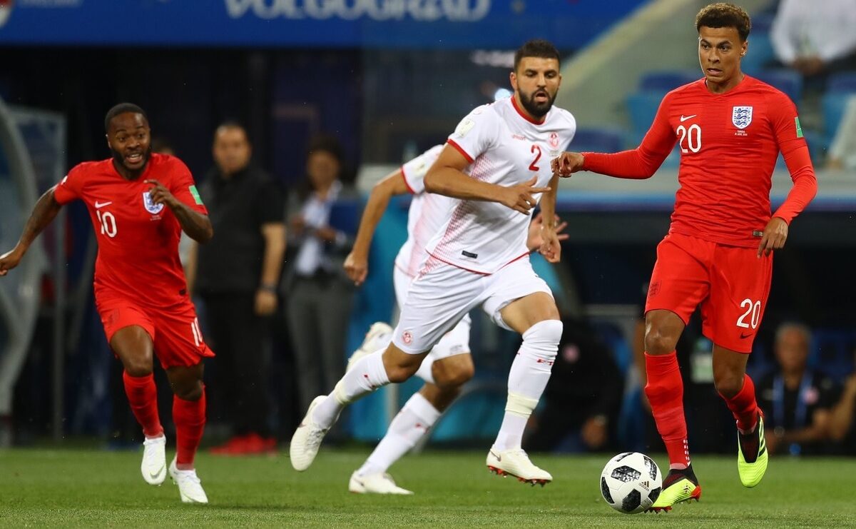 Ben Youssef în timpul meciului dintre Tunisia și Anglia de la Campionatul Mondial din 2018
