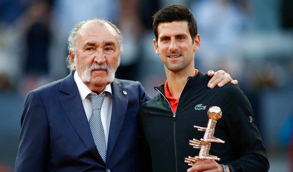 Ion Ţiriac şi Novak Djokovic la turneul de la Madrid