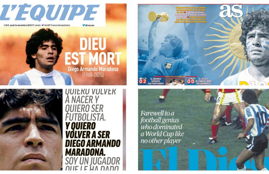 Moartea lui Diego Maradona a șocat lumea! Titlurile presei internaționale după ce ”El Pibe D’oro” a decedat