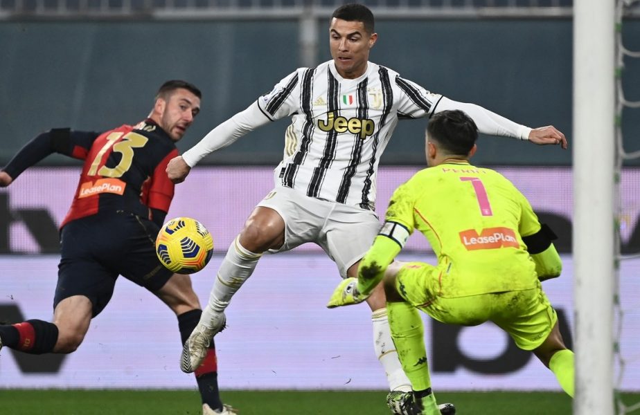 ”Unde te duci, Perin?”. Cristiano Ronaldo, duel savuros cu portarul lui Genoa. ”De ce nu bați fără zid, ți-e frică?”
