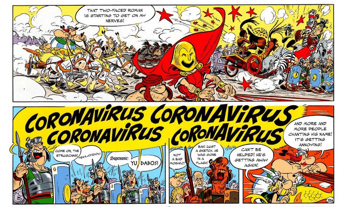 Asterix și Obelix se duelau cu… Coronavirus încă de acum 2.000 de ani, într-o întrecere de care de luptă!