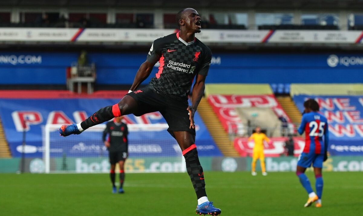 Sadio Mane după golul înscris în partida cu Crystal Palace