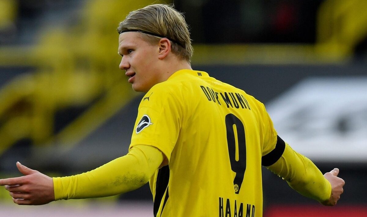 Erling Haaland în timpul unui meci pentru Borussia Dortmund