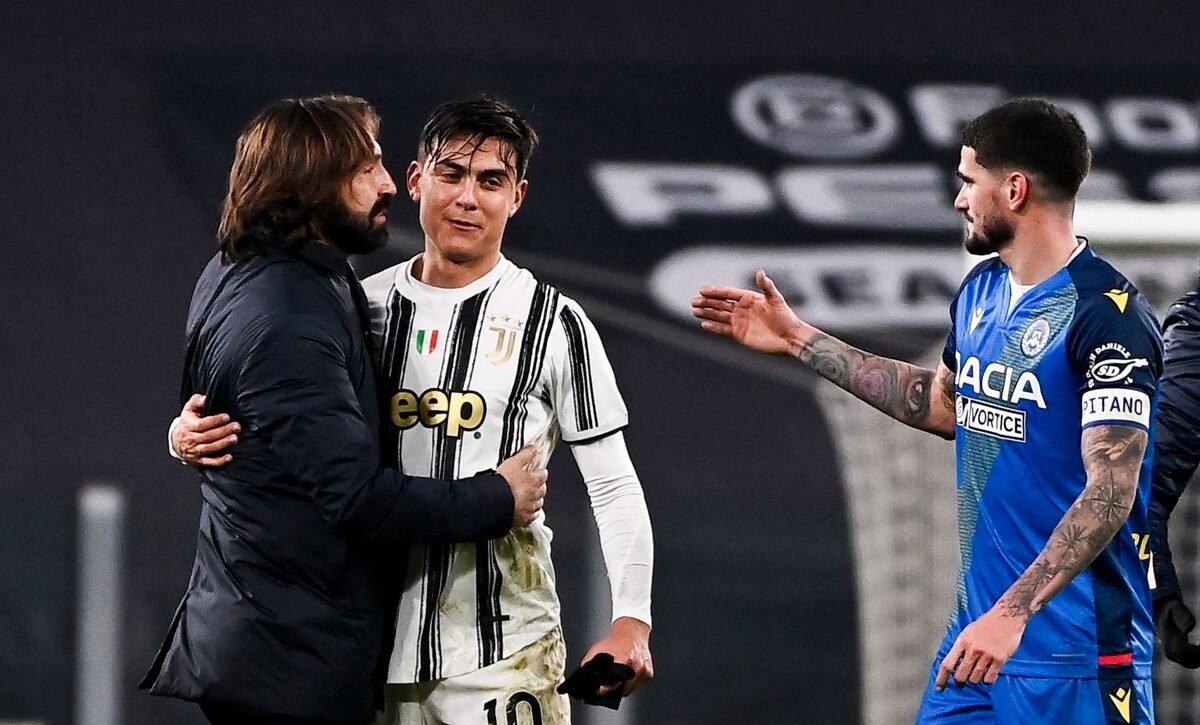 Andrea Pirlo și Paolo Dybala după meciul dintre Juventus și Udinese