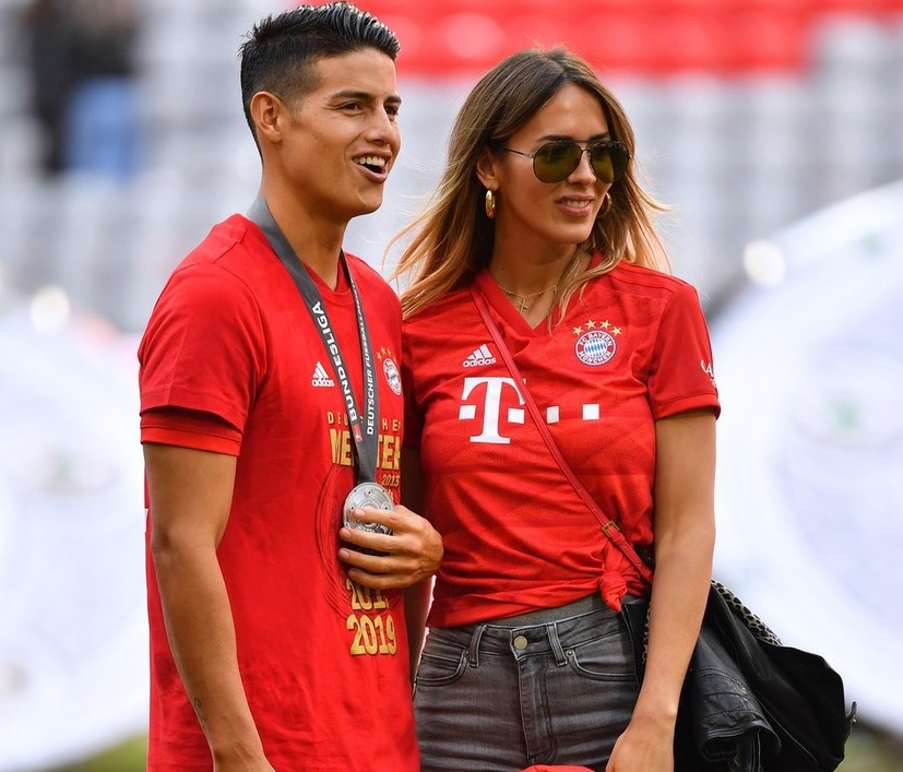 James Rodriguez și Shannon de Lima în perioada în care columbianul juca pentru Bayern