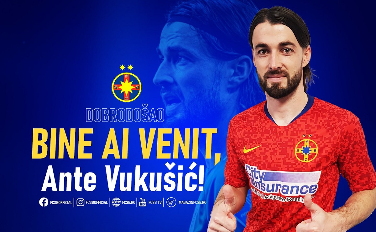 OFICIAL | Ante Vukusic a semnat cu FCSB. Trebuie să-l facă uitat pe Dennis Man. "Am fost atras de istoria glorioasă a clubului!"