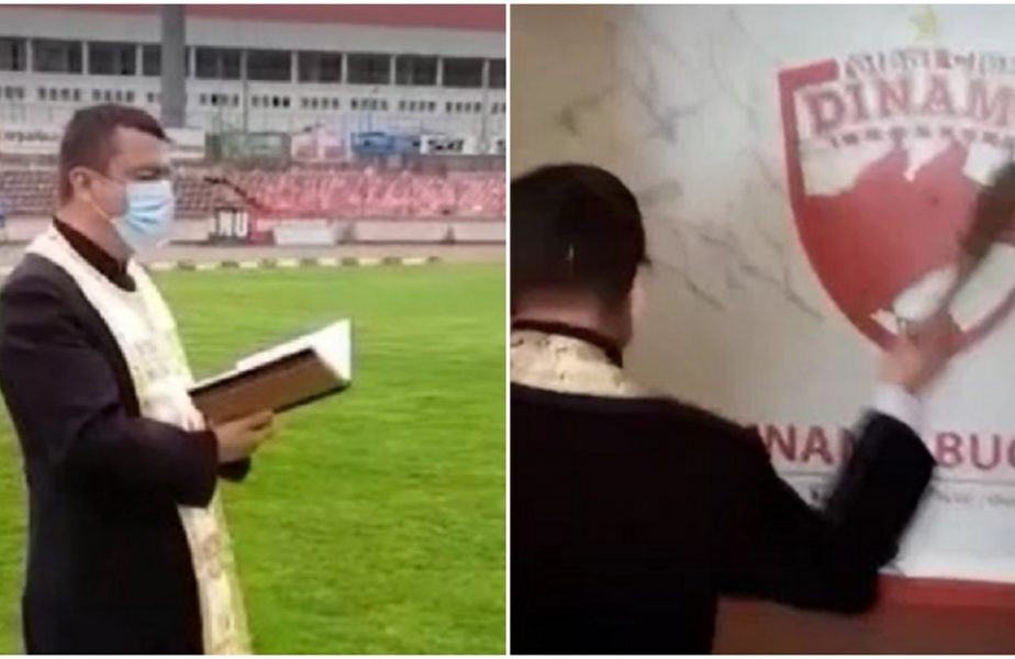Dinamoviştii calcă pe urmele lui Gigi Becali! Au chemat preotul la stadion pentru a-i ajuta să scape de la retrogradare