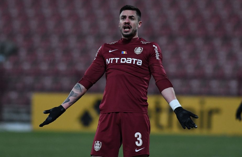 Andrei Burcă, criză de nervi după Rapid -CFR Cluj 2-1: „E foarte frustrat! Avea mâna bandajată, nu aveam cum să faulteze cu ea!”