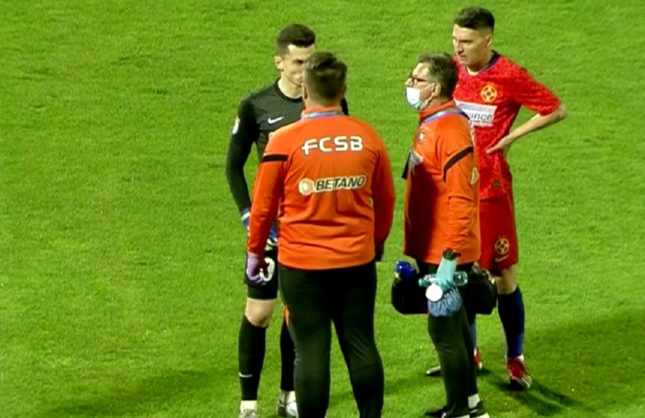 FCSB – Academica Clinceni | Sperietură uriașă în debutul meciului! Andrei Vlad, aproape de o gafă colosală și accidentare. Toni Petrea l-a schimbat la pauză