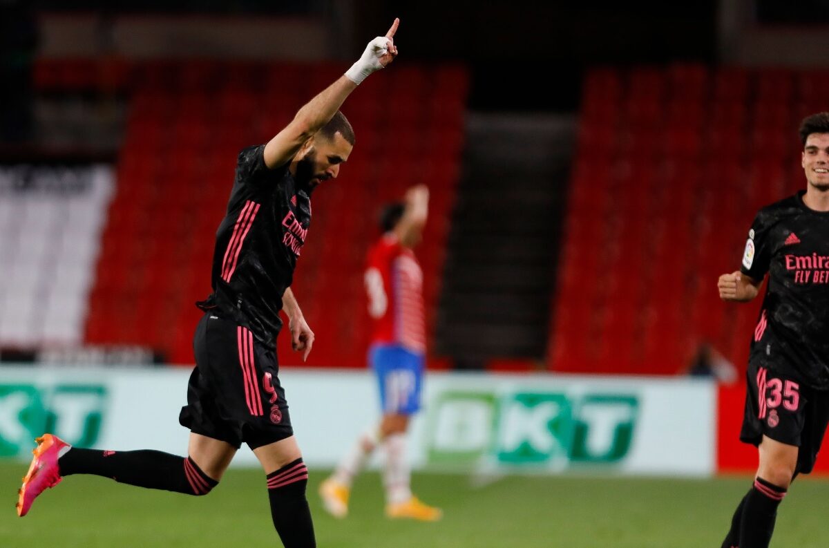 Karim Benzema sărbătoreşte marcarea unui gol