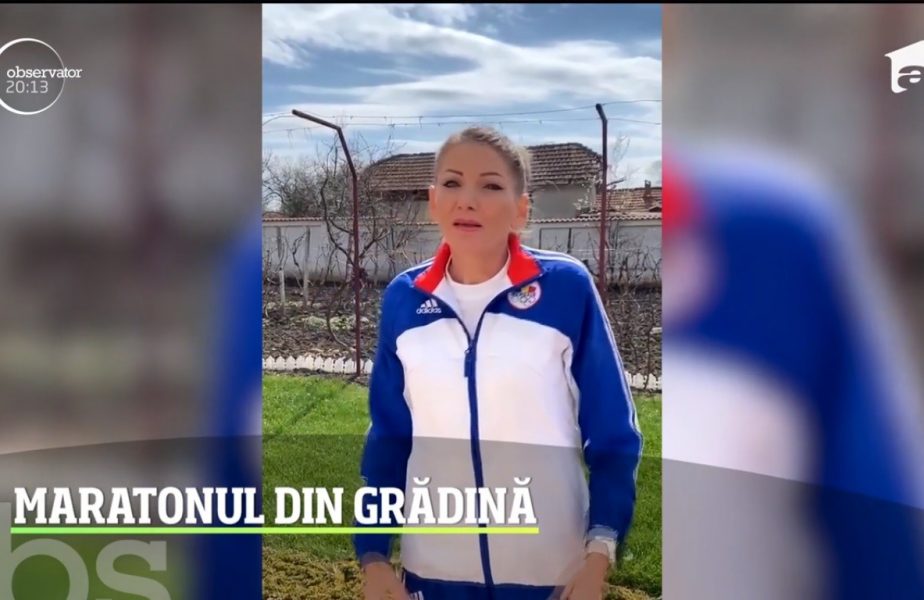 Constantina Diță aleargă în fiecare zi prin curtea casei