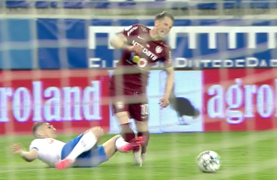 CFR Cluj putea primi penalty în derby-ul cu Universitatea Craiova. Ciprian Deac, faultat în careu de Vătăjelu! Istvan Kovacs l-a înfuriat pe Edi Iordănescu