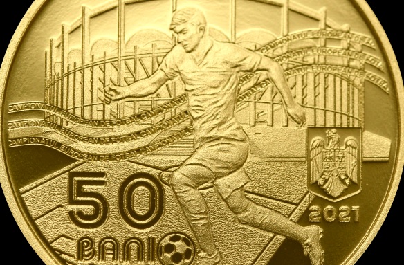 Monedă de 50 de bani dedicată Euro 2020