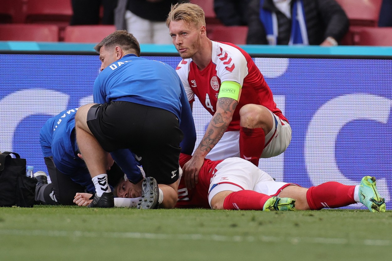 Christian Eriksen, momente dramatice în Danemarca - Finlanda de la Euro 2020