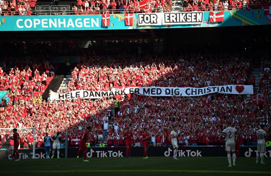 Euro 2020 | Danemarca – Belgia s-a oprit pentru Christian Eriksen! Jucătorii, fanii și arbitrii au aplaudat. Mesaje emoționante din tribună