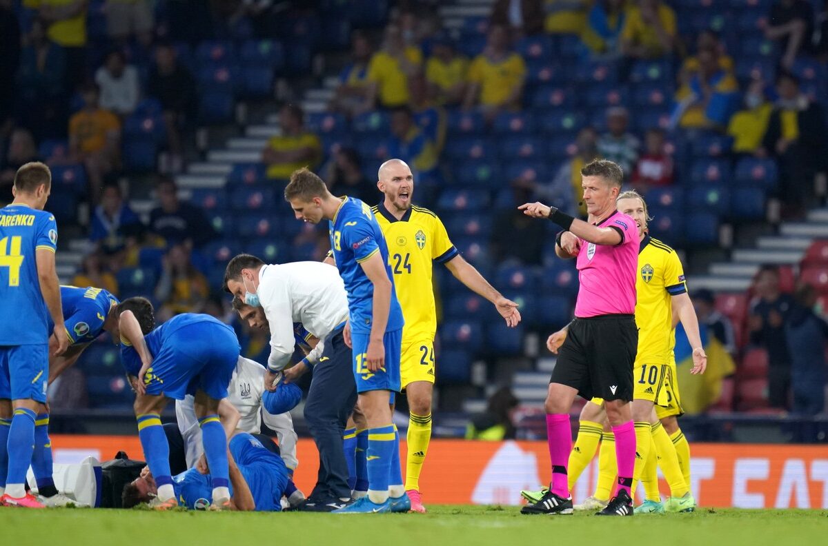 Euro 2020 | Imagini horror din Suedia – Ucraina! Atac brutal al lui Marcus Danielson asupra lui Artem Besedin
