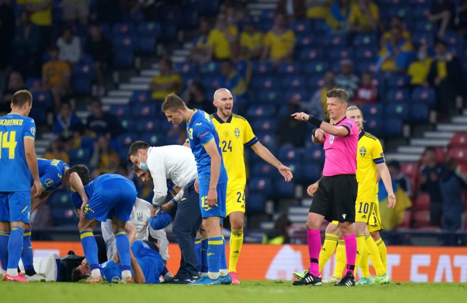 Euro 2020 | Imagini horror din Suedia – Ucraina! Atac brutal al lui Marcus Danielson asupra lui Artem Besedin