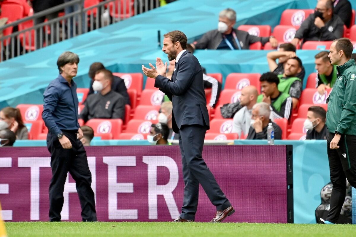 Gareth Southgate şi Joachim Low, după Anglia- Germania, pe Wembley, la Euro 2020