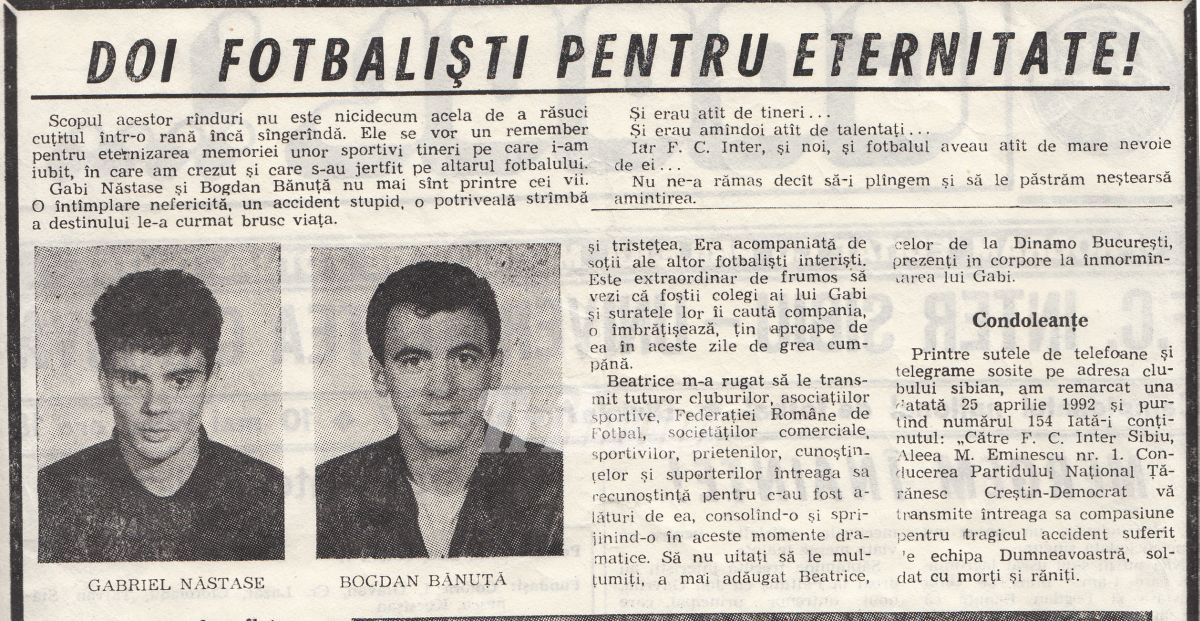 Tragedia lui Inter Sibiu. Cum au murit Bănuță, comparat cu Hagi, și Năstase. ”Ajutați-mă!”