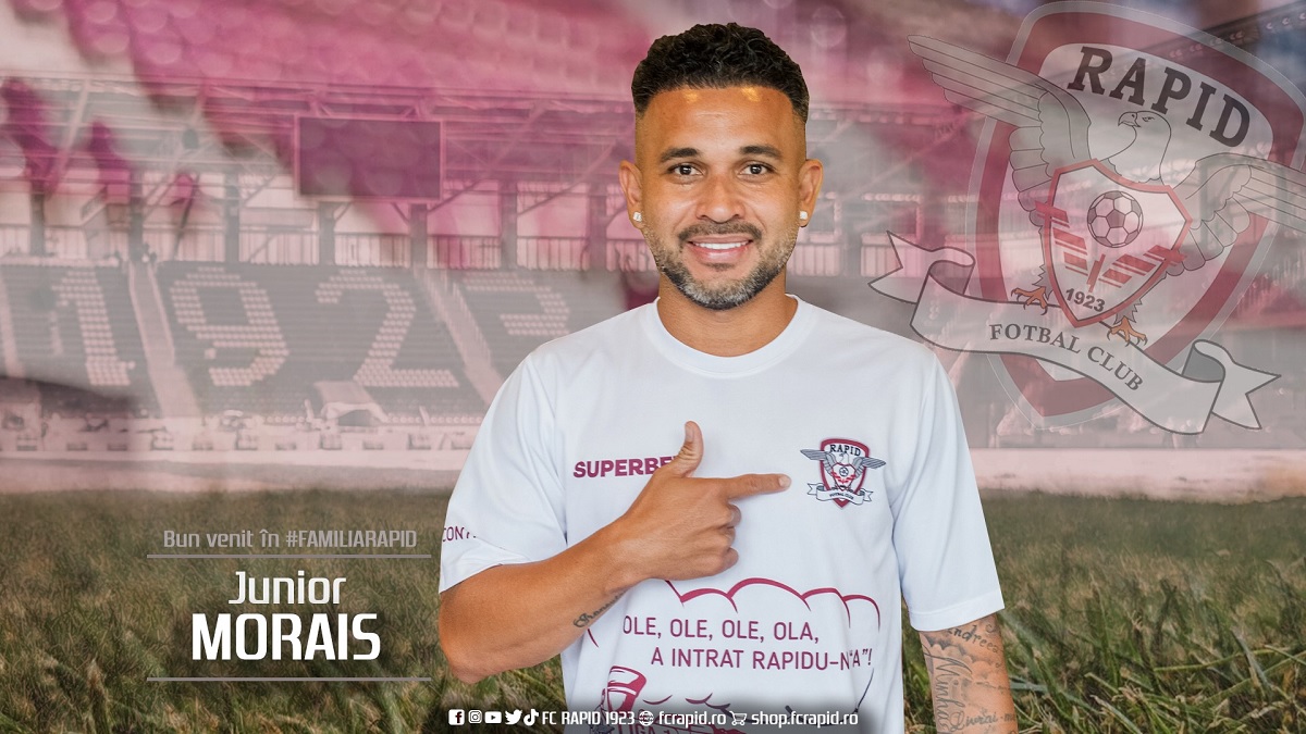 Rapid s-a descătuşat pe piaţa transferurilor. Junior Morais a semnat! „Am venit la o echipă mare, care are cei mai nebuni suporteri din ţară