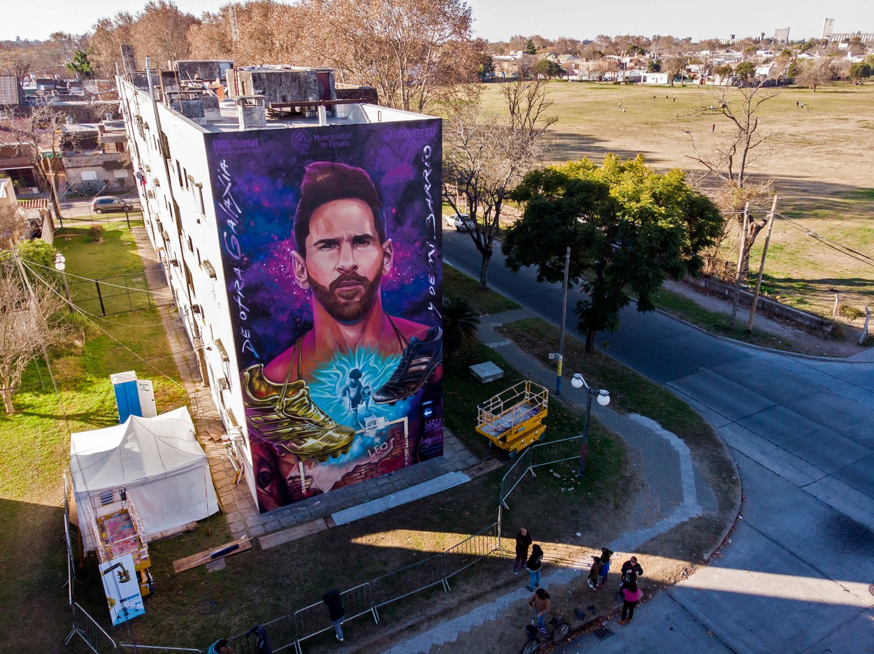 Pictură cu Messi în Rosario / Foto: Profimedia