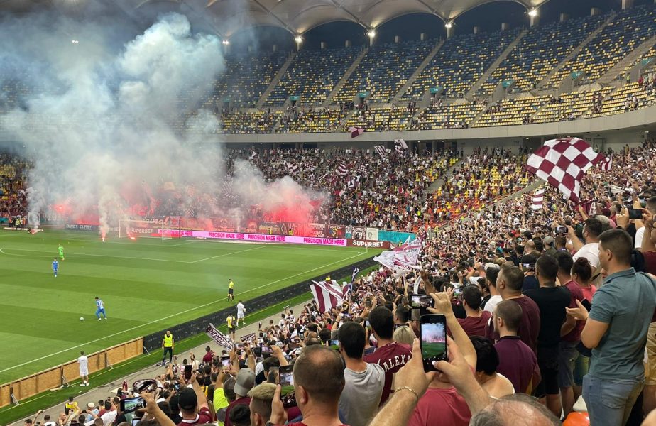 Atmosferă incendiară pe Arena Națională! 15.000 de fani la Rapid – Chindia. „Dacă nu era vacanţă, se deschidea şi al doilea inel”