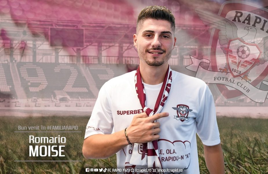 OFICIAL | Romario Moise a semnat cu Rapid. „Echipele de tradiție nu se refuză!” Ce obiective și-a stabilit în Giulești