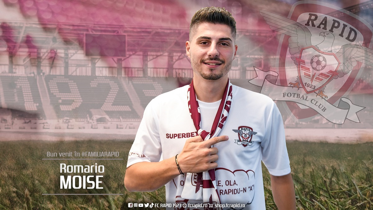 OFICIAL | Romario Moise a semnat cu Rapid. „Echipele de tradiție nu se refuză! Ce obiective și-a stabilit în Giulești
