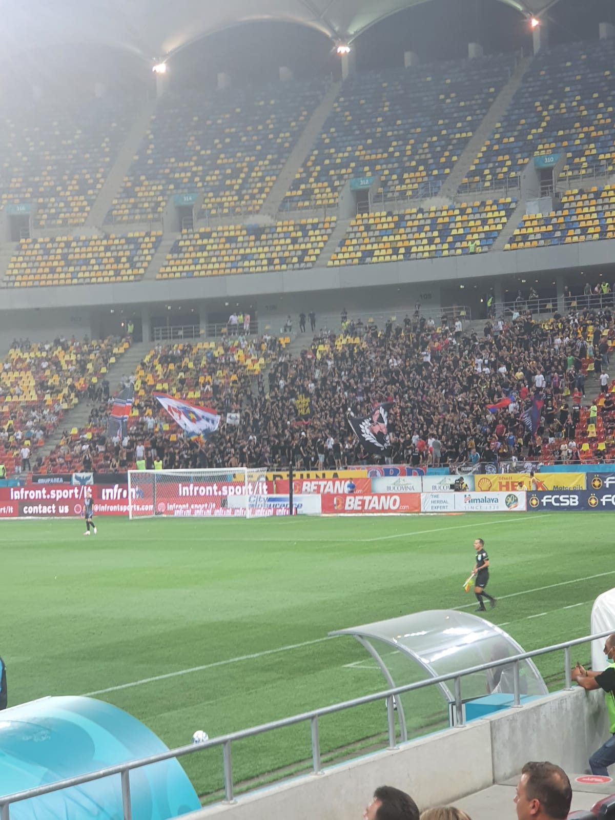 Fanii FCSB în timpul meciului cu Sepsi