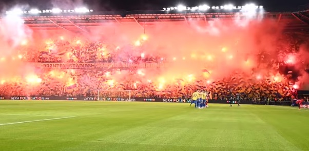 Atmosferă incredibilă în play-off-ul Ligii Campionilor! „A luat foc” peluza înainte de Brondby – Salzburg