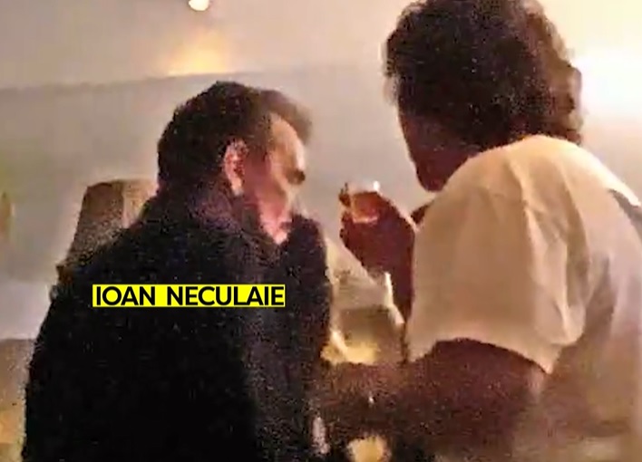 Ioan Neculaie, în club alături de o tânără brunetă / captură ProSport