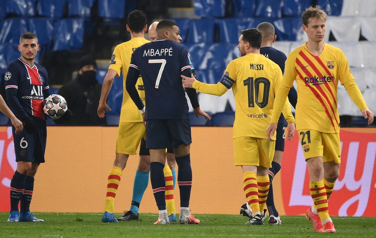 Kylian Mbappe şi Lionel Messi, adversari în Champions League
