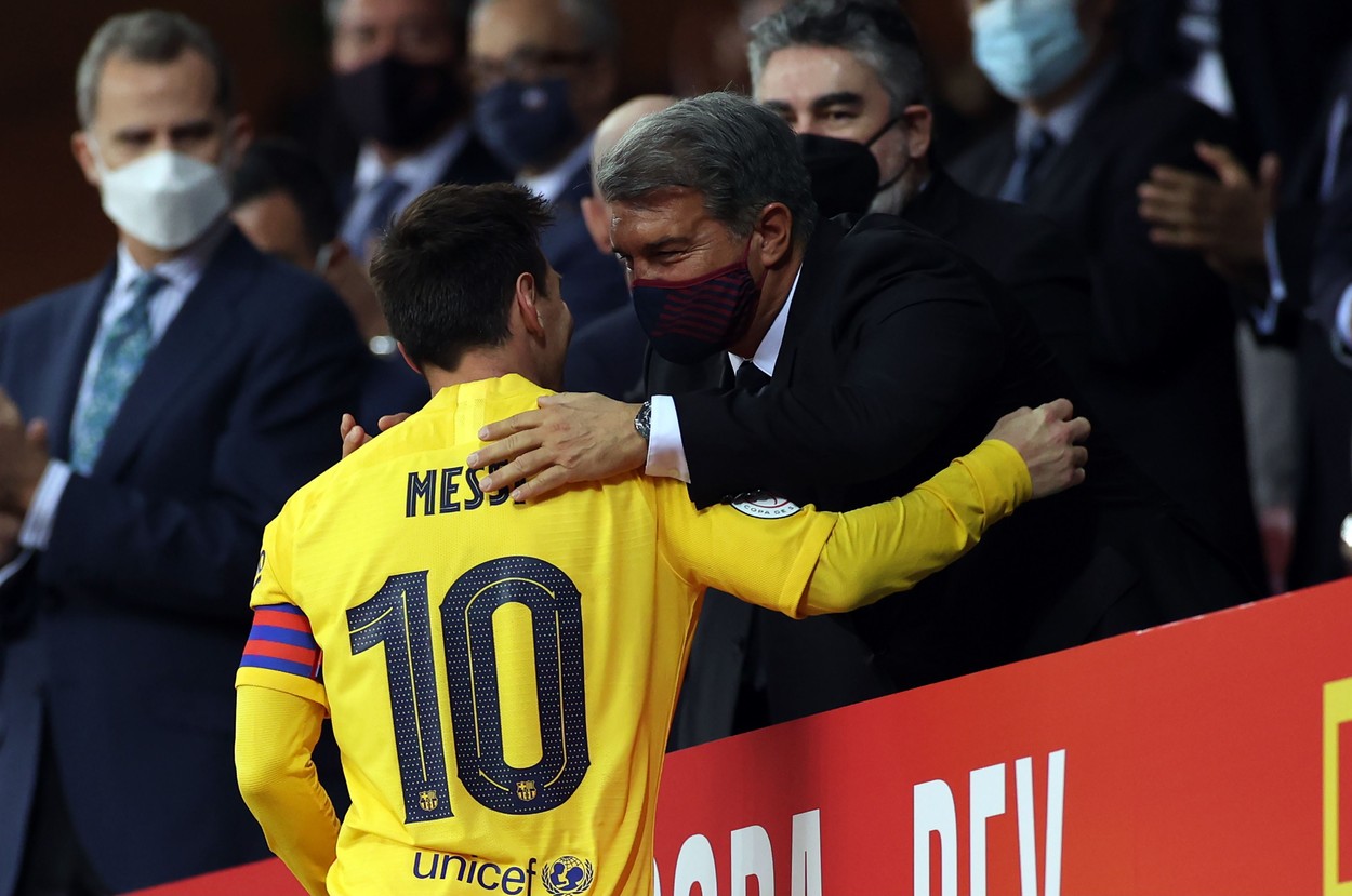 Lionel Messi şi Joan Laporta, Camp Nou