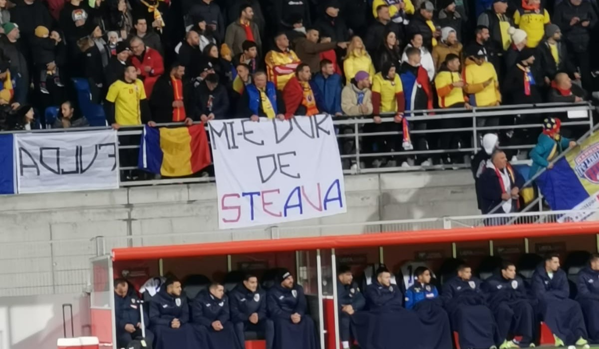 Mesajul unui fan stelist în timpul meciului Liechtenstein – România