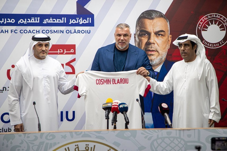 OFICIAL | Cosmin Olăroiu, back in business! ”Oli” a fost prezentat la Al Sharjah: ”Au fost cele mai scurte negocieri!” Mesajul războinic transmis de antrenorul român