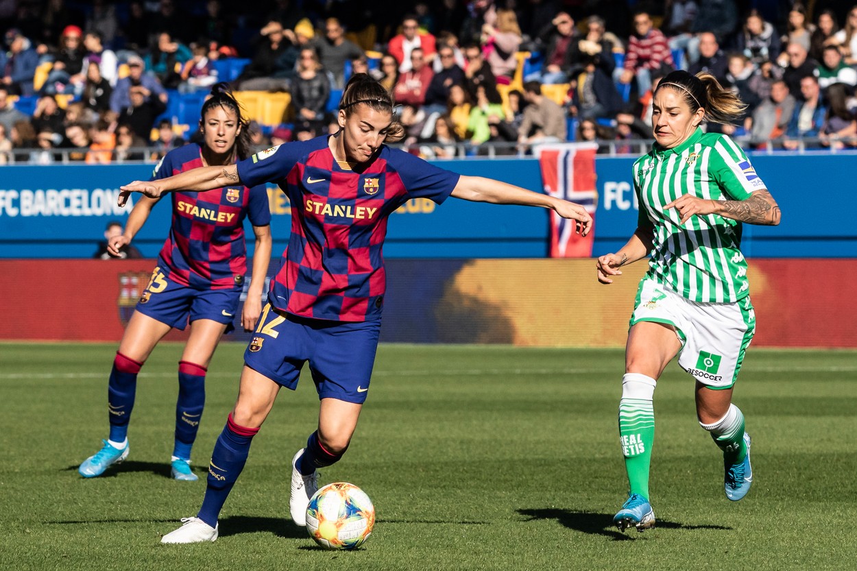 December 8, 2019, Barcelona, Barcelona, Spain: Patri Guijarro  of Fc Barcelona and Ana Maria Romero ''Willy'' of Real Betis Fem, during the Spanish women's league, Liga Iberdrola  football match between  FC Barcelona Women and Real Betis Women at Johan Cruyff Stadium on December 08, 2019 in Barcelona, Spain.,Image: 486975506, License: Rights-managed, Restrictions: , Model Release: no, Credit line: Profimedia
