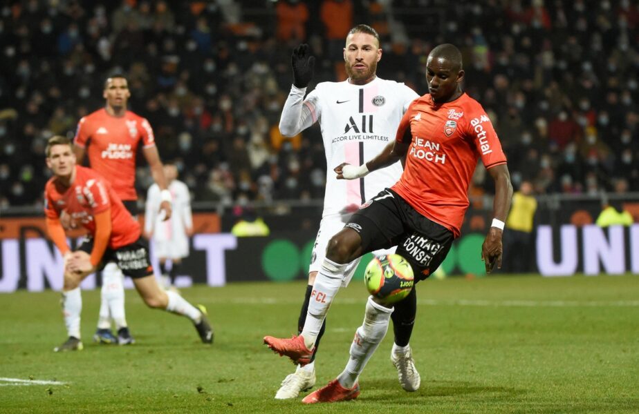 Lorient – PSG 1-1 | Sergio Ramos a „comis-o” pentru prima dată în tricoul parizienilor. A fost eliminat după ce a primit două cartonaşe galbene în 5 minute