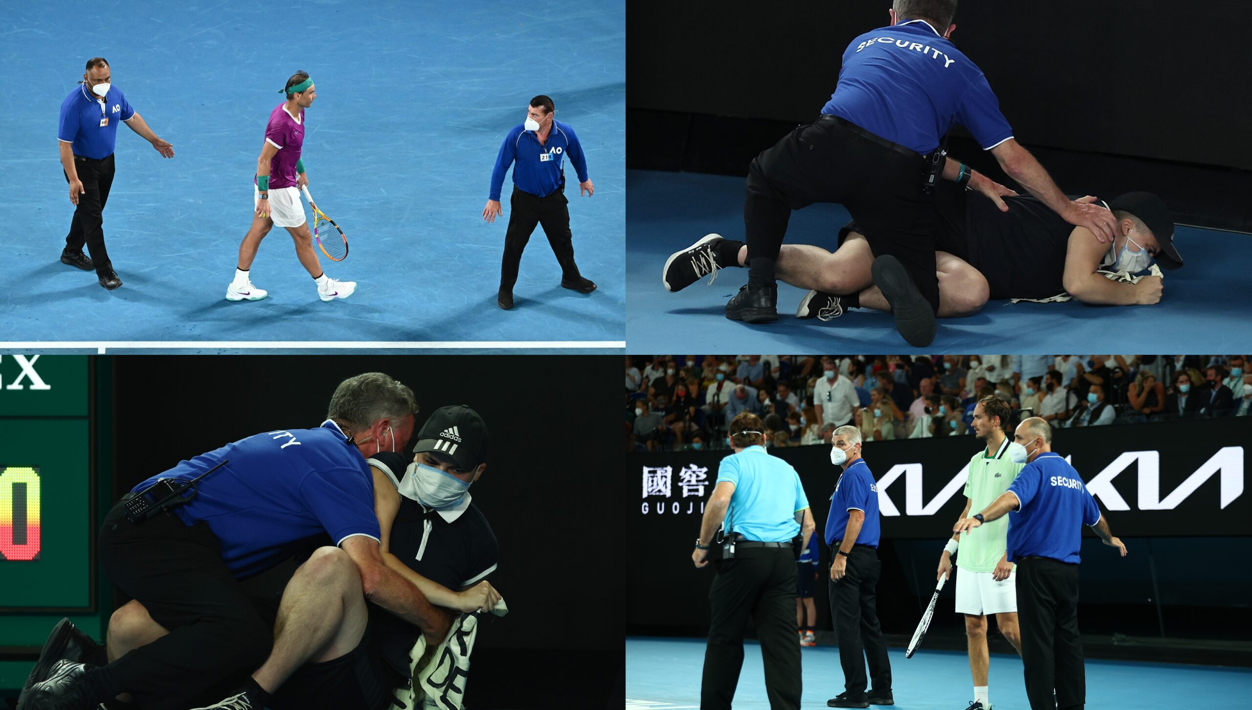 Rafael Nadal – Daniil Medvedev | Incident incredibil la marea finală de la Australian Open 2022. Un bărbat a intrat pe teren și jocul a fost întrerupt