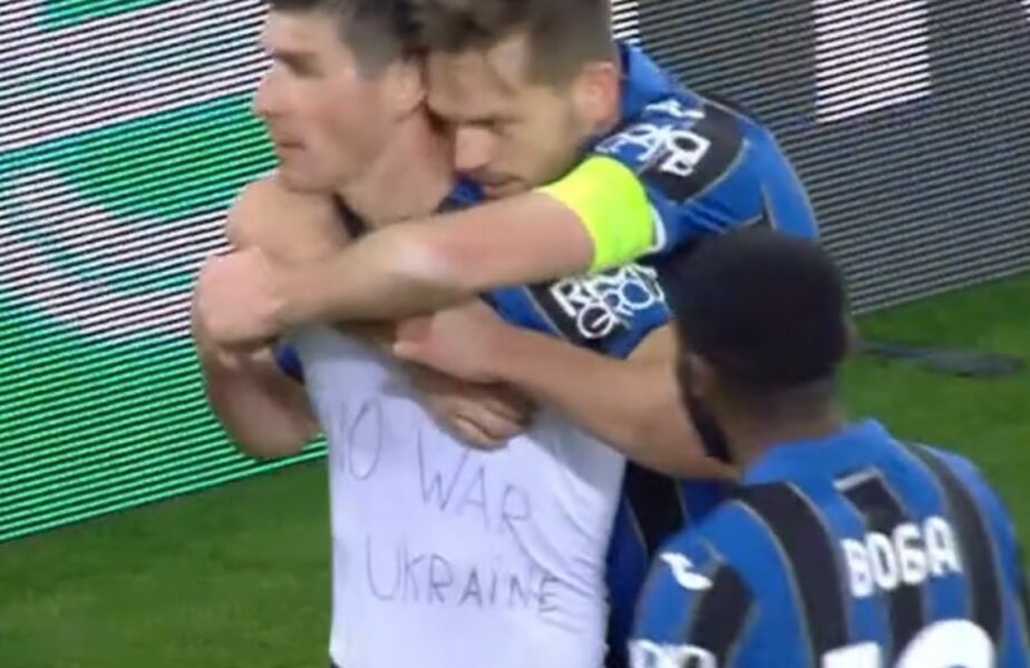 Ucraineanul Ruslan Malinovsky, copleșit de emoții după ce a reușit o ”dublă” de senzație în Olympiakos – Atalanta 1-3: ”Fără război în Ucraina!”